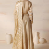 Golden Silk Anarkali Set