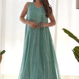 Green Chiffon Anarkali Set