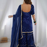 Blue Sharara Kurta Set With Dupatta