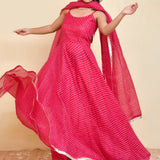Magenta Pink Kota Duriya Anarkali Set
