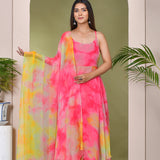 Pink Multi-Color Georgette Anarkali Set