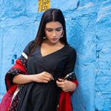 Black Anarkali Set With Bandhani Dupatta