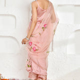 Pastel Pink Satin Kurta Set