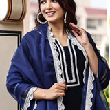 Peach Taffeta Silk Suit Set With Floral Prints