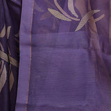 Faded Purple Pure Resham Saree With Jamdani Work