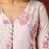 Pinkish Cream Cotton Floral Printed Co-Ord Set