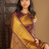 Mulberry Purple Kanjivaram Silk Saree