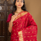 Deep Pink Kanjivaram Silk Saree