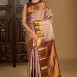 Muted Purple Kanjivaram Silk Saree