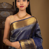 Navy Blue Kanjivaram Silk Saree