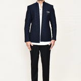 Jacquard Suit Set With Chikankari Work