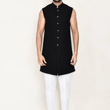 Black Velvet Sherwani Set