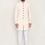 Cream Rayon Sherwani Set