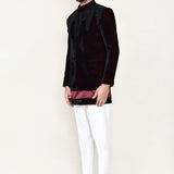 Maroon Velvet Sherwani Set