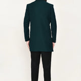 Bottle Green Polyester Suits Set With A Bow