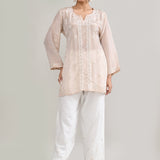 Baby Pink Cotton Chikankari Suit Set