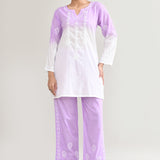 Lavender Cotton Chikankari Suit Set