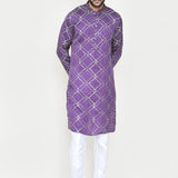 Purple Silk Kurta Set