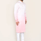 Pink Gradient Satin Silk Kurta Set