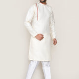 Cream Jacquard Kurta Set