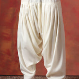 Blue Cotton Blend Printed Sherwani Set