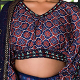 Royal Blue Satin Printed Lehenga Set