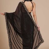 Black Lurex Chiffon Embroidered Saree