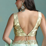 Light Green Chiffon Embroidered Saree