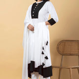 White Rayon Anarkali Set