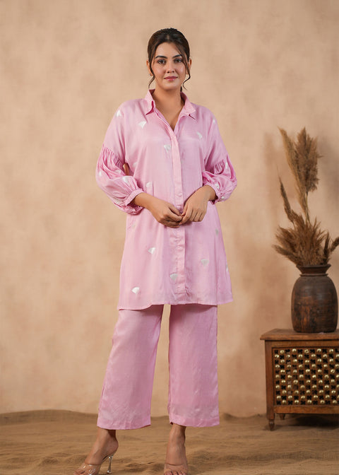 <img> Flamingo Pink Santoon Co-Ord Set