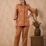 Mars Brown Santoon Co-Ord Set
