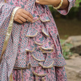 Blossom Pink Cotton Floral Printed Lehenga Set