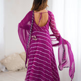 Purple Anarkali Set