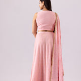 Pink Georgette Lehenga Set With Dupatta
