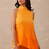 Amber Orange Crepe Solid Co-Ord Set