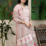 Floral Printed Pink Cotton Sharara Set