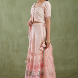 Floral Printed Light Pink Lehenga Set