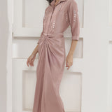 Cherry Blossom Dola Silk Tie Knot Skirt Set