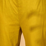 Mustard Green Cotton Hakoba Work Kurta Set