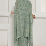 Green Georgette Cape Inner And Dhoti Set