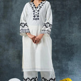 White Rayon Kurta Set