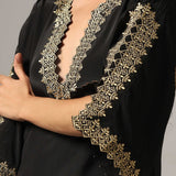 Black French Crepe Kurti With Pants