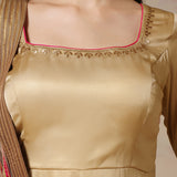 Golden Embroidered Georgette Anarkali Set