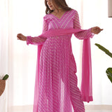 Chiffon Pink Suit Set