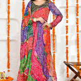 Multi-Color Bandhani Anarkali Set