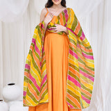 Chrome Yellow Cotton Silk Anarkali Set