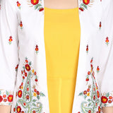 Yellow Georgette Long Kurti With Jacket