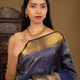 Navy Blue Kanjivaram Silk Saree