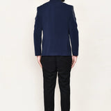 Royal Blue Terry Rayon Prince Coat With Pant