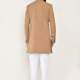 Beige Rayon Sherwani Set